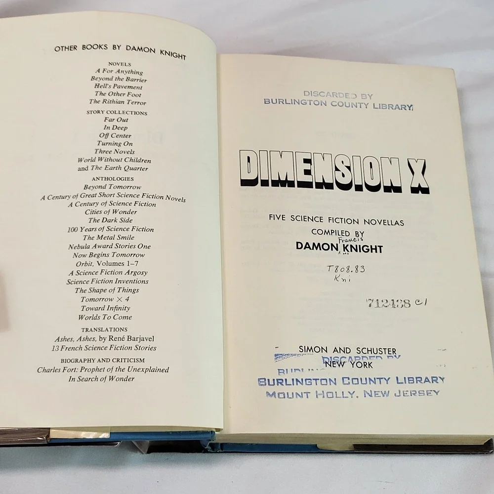 Dimension‎ X Damon Knight Heinlein Asimov Science Fiction HC DJ Ex Library